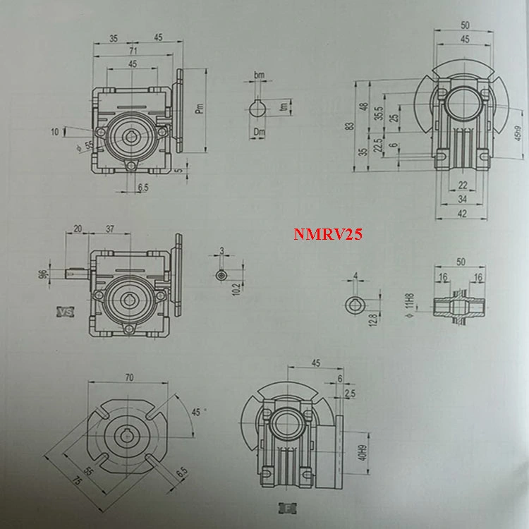 Nmrv Series Worm Gear Boxes Gear Reduction Reducers with Output and Input Flange